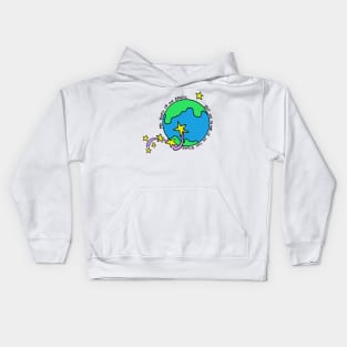 My Body on Earth, My Head in the Stars Kids Hoodie